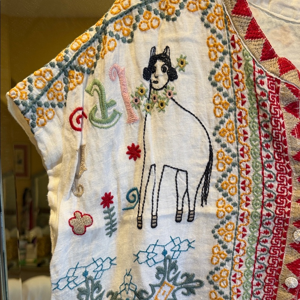 Johnny Was Dress with Detailed Unique Embroidery XL - Picture 3 of 13